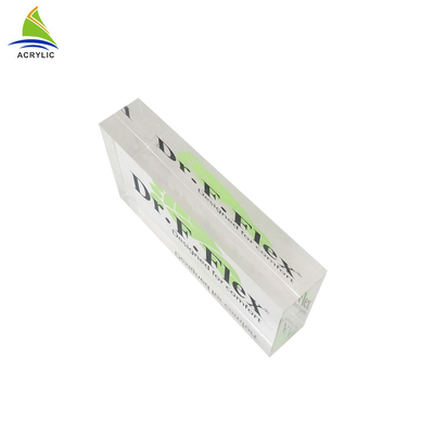 Le support acrylique professionnel DIY solide de signe a gravé le bloc acrylique de nom de rectangle