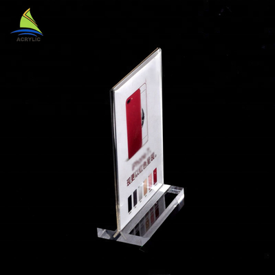 Support acrylique de signe d'insertion de carte pour la publicité d'affaires