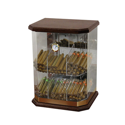 coffret d'étalage acrylique de cigare d'humidificateur de vitrine de partie supérieure du comptoir d'acrylique de 6mm
