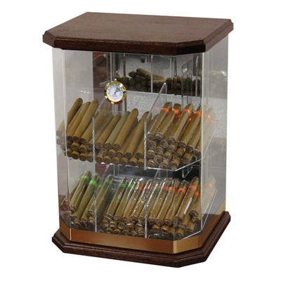 coffret d'étalage acrylique de cigare d'humidificateur de vitrine de partie supérieure du comptoir d'acrylique de 6mm