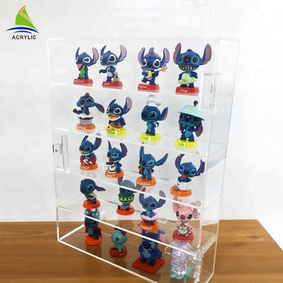 Coffret d'étalage acrylique transparent de jouet de décoration d'étagère de vitrine de partie supérieure du comptoir