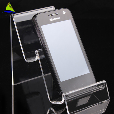 Support acrylique de support d'affichage de téléphone portable d'affichage acrylique transparent de magasin
