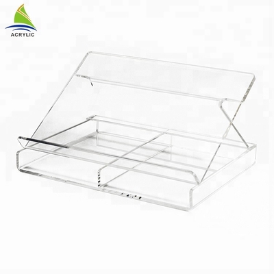 Support acrylique de bureau adapté aux besoins du client d'ordinateur portable de magasin d'affichage de mode d'espace libre acrylique de conception