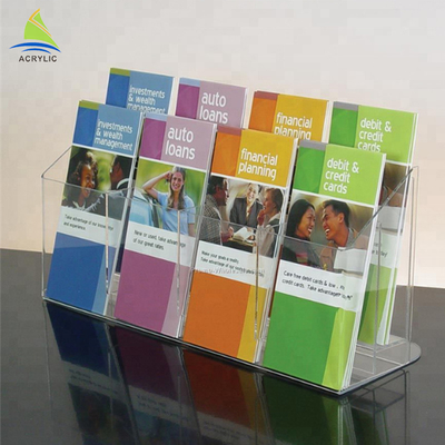 Support acrylique clair de brochure d'information de partie supérieure du comptoir des supports A4 A5 de brochure de mode