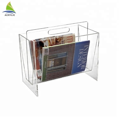 Support de journal acrylique adapté aux besoins du client de magazine de support acrylique de carte postale qui respecte l'environnement