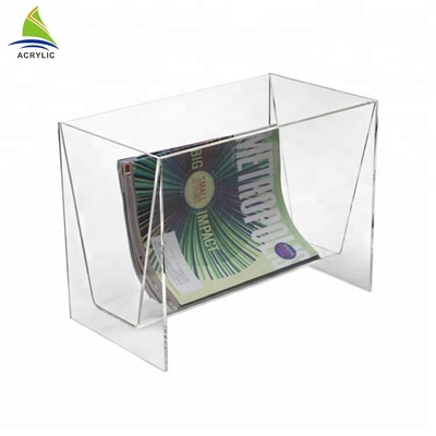 Support de journal acrylique adapté aux besoins du client de magazine de support acrylique de carte postale qui respecte l'environnement