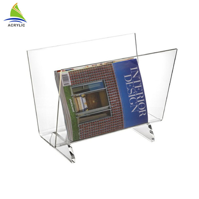 Porte-magazines de bureau de supports acryliques commerciaux de brochure pour le stockage