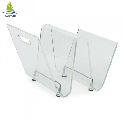 Porte-magazines de bureau de supports acryliques commerciaux de brochure pour le stockage