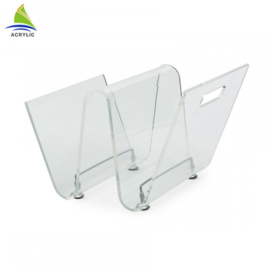 Porte-magazines de bureau de supports acryliques commerciaux de brochure pour le stockage