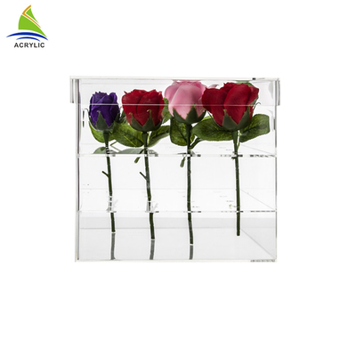 Le mariage 16 frais de luxe trouent la boîte acrylique pour la stratification brillante de 16 roses