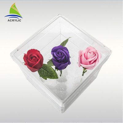 Le mariage 16 frais de luxe trouent la boîte acrylique pour la stratification brillante de 16 roses