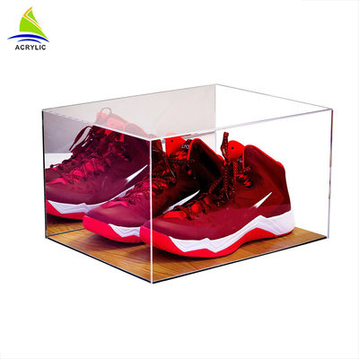 Grands présentoirs acryliques acryliques promotionnels de boîte/Nike de présentation d'espadrille
