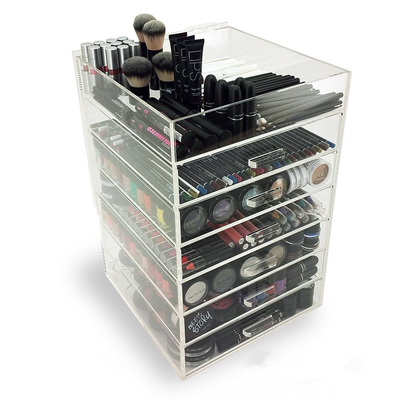 Boîte de présentation acrylique de maquillage de 7 rangées avec des tiroirs pour le centre commercial