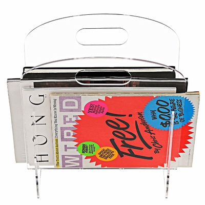 Présentoir de support de magazine/support acryliques clairs modernes libres d'organisateur stockage de dossier