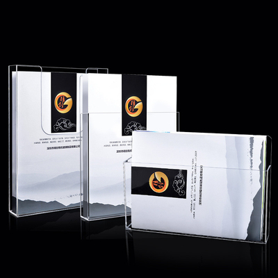 Supports acryliques de brochure d'OEM, support fixé au mur du tract A4 du plastique 1/3