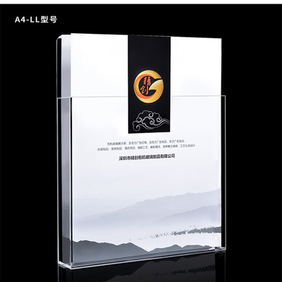 Supports acryliques de brochure d'OEM, support fixé au mur du tract A4 du plastique 1/3