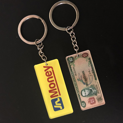 Keychains acrylique fait sur commande imprimé par mode pour annoncer des cadeaux faciles à nettoyer