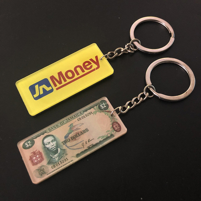 Keychains acrylique fait sur commande imprimé par mode pour annoncer des cadeaux faciles à nettoyer