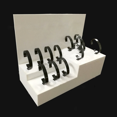 présentoir acrylique blanc d'affichage de magasin de 3mm/montre de partie supérieure du comptoir
