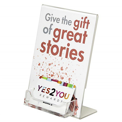 5&quot; X 7&quot; support de signe d'insertion incliné par acrylique de plexiglass de lucite avec la poche de carte de visite professionnelle de visite