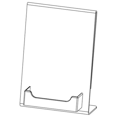 5&quot; X 7&quot; support de signe d'insertion incliné par acrylique de plexiglass de lucite avec la poche de carte de visite professionnelle de visite