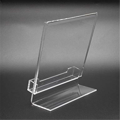 5&quot; X 7&quot; support de signe d'insertion incliné par acrylique de plexiglass de lucite avec la poche de carte de visite professionnelle de visite