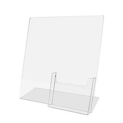 La pente d'acrylique de retour insèrent le support de signe de partie supérieure du comptoir 8,5 x 11 pouces avec la poche de brochure
