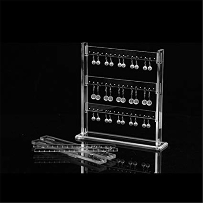 Présentoirs clairs de boucle d'oreille de support d'organisateur de bijoux de rangée de l'acrylique 3