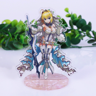 Anime acrylique fait sur commande Keychain acrylique imprimé par figure de voyageur debout de vitrine de partie supérieure du comptoir