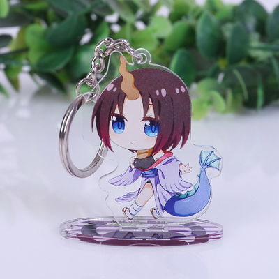 Anime acrylique fait sur commande Keychain acrylique imprimé par figure de voyageur debout de vitrine de partie supérieure du comptoir
