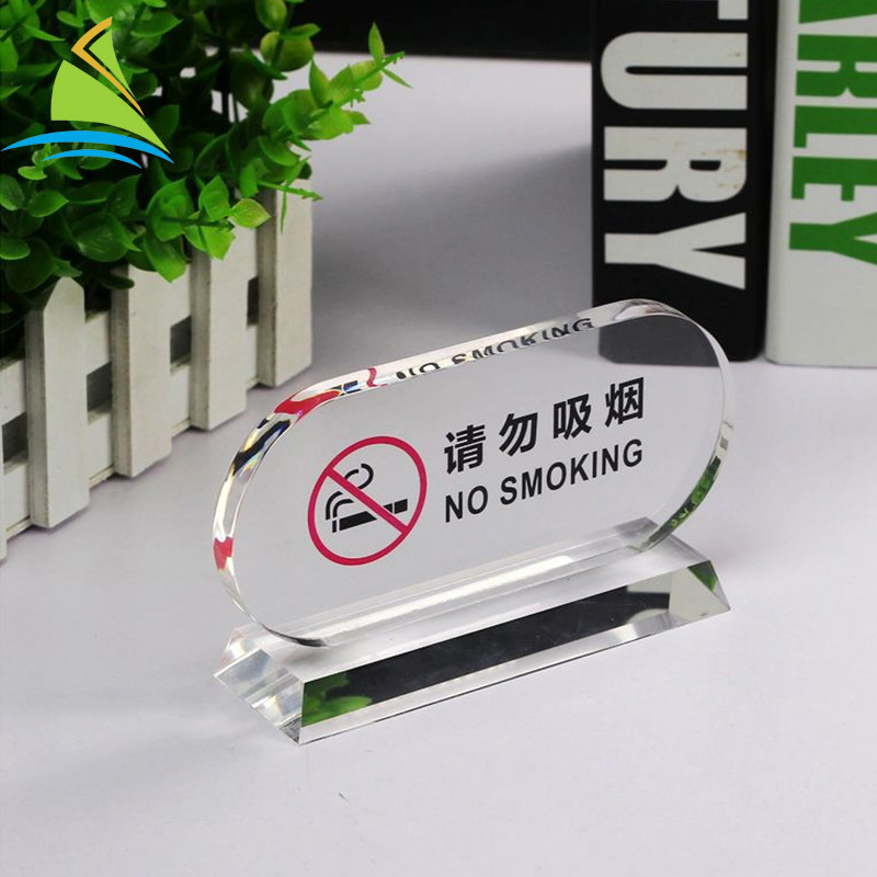 Service acrylique non-fumeurs d'OEM d'ODM de support d'étiquette de signe de promotion de support acrylique d'affichage