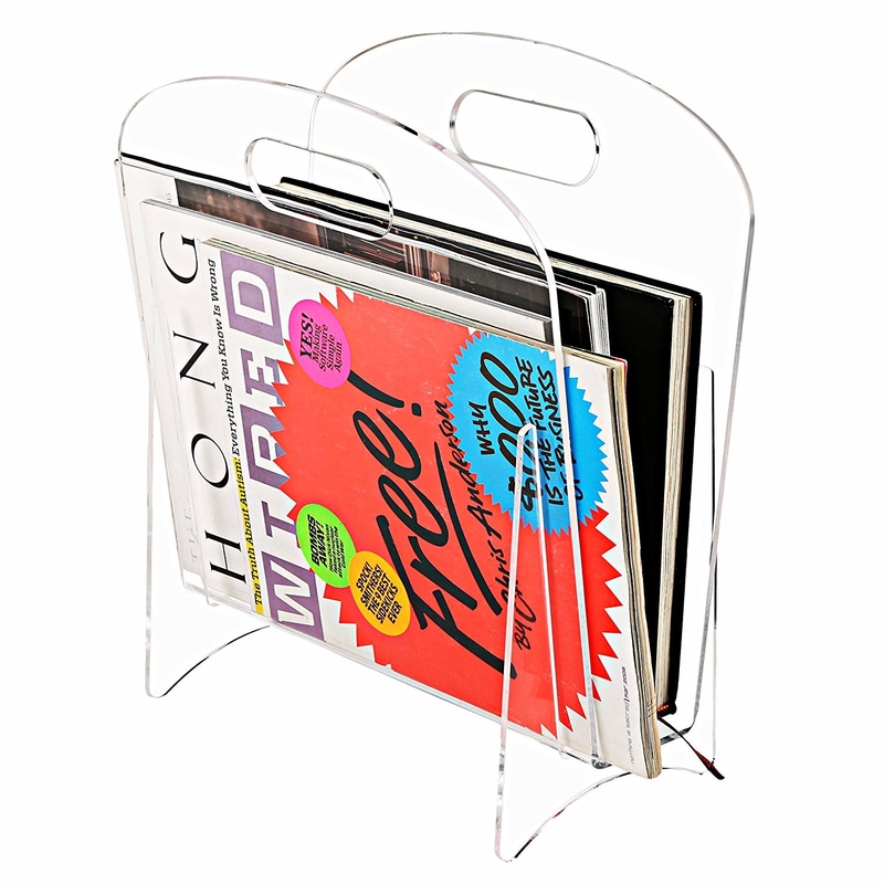Présentoir de support de magazine/support acryliques clairs modernes libres d'organisateur stockage de dossier